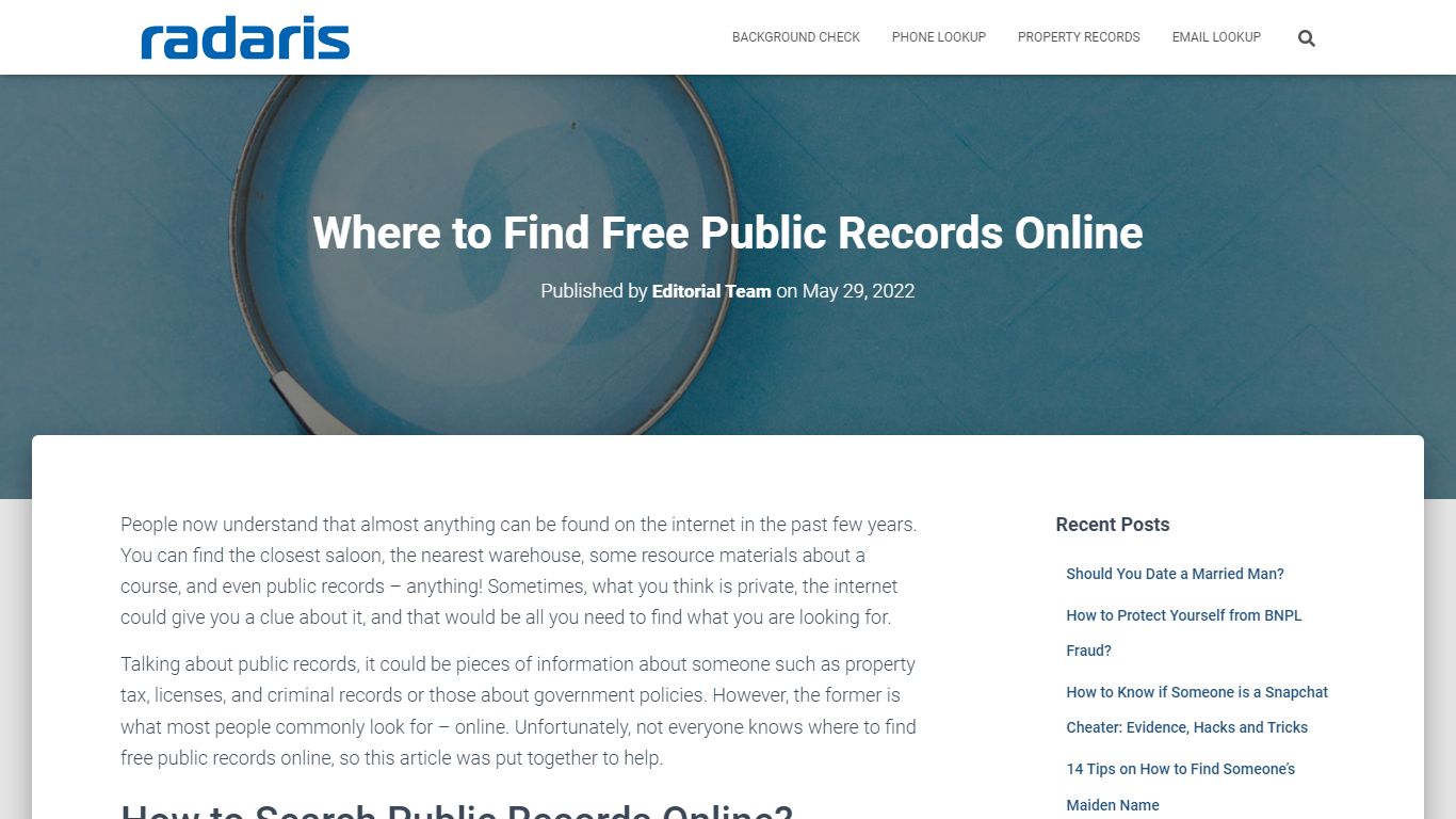 8 Ways on How to Search Public Records Online - Radaris